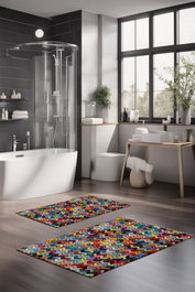 Mijölnir Juego de Alfombrillas de Baño CT-5081 Multicolor